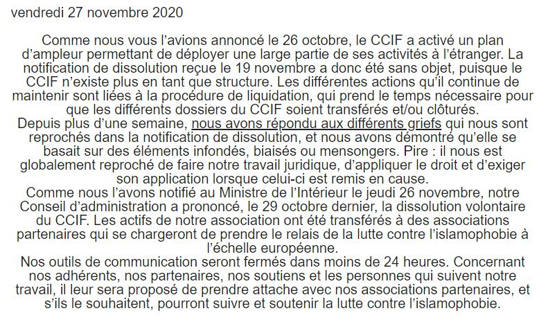 dissolution ccif ldh