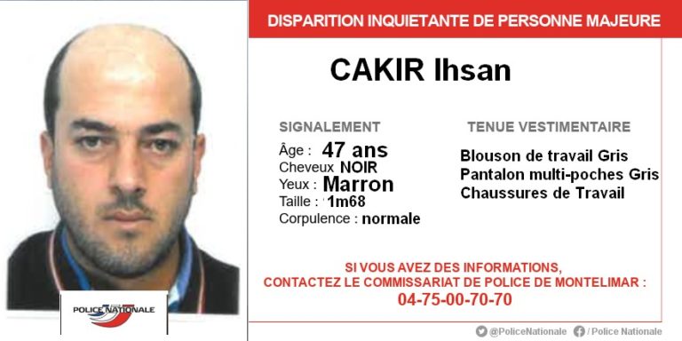 Disparition de Cakir Ihsan