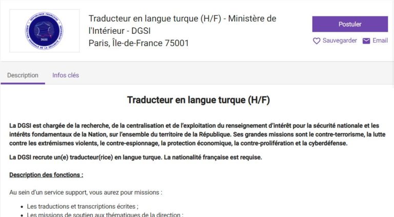 traducteur turc dgsi