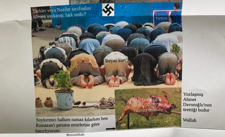 lettre menace ali gedikoglu